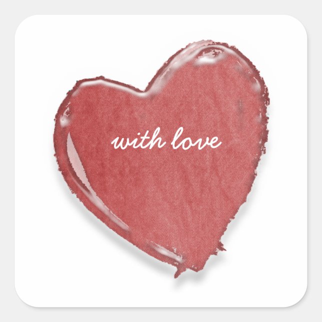 with love square sticker (Front)