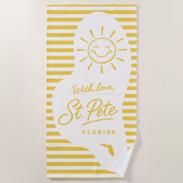 With Love St Pete Beach Towel (Front)