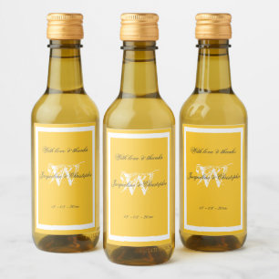 With Love & Thanks Sunny Yellow Mini Wine Label