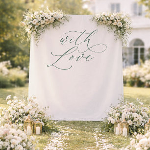 With Love Wedding Photo Backdrop Banner Tapestry