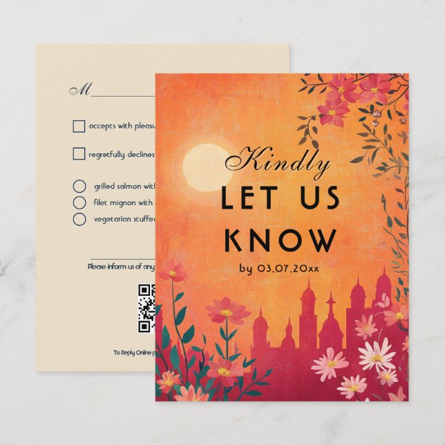 With menu choice Sunset Serenade Wedding (Front/Back)