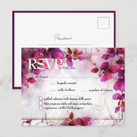 With menu Fuchsia Enchantment: Watercolor