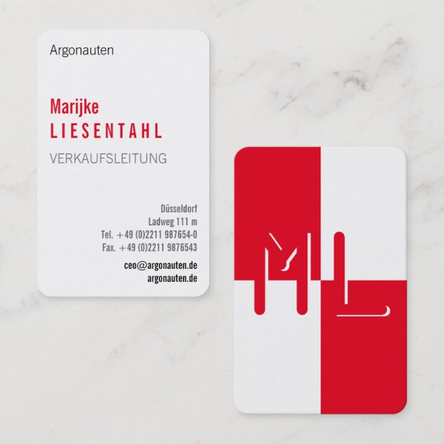 With Monogram High Format Business Card (Front/Back)