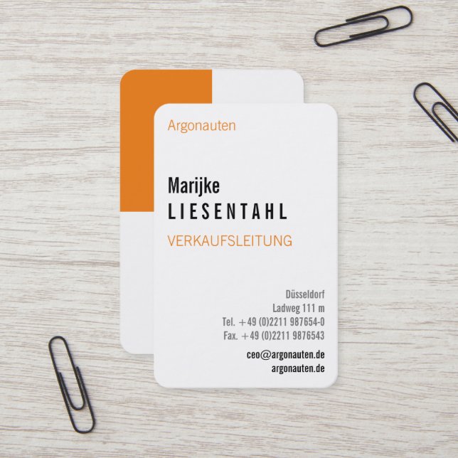 With Monogram High Format Business Card (Front/Back In Situ)