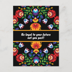 With  motivation Awesome polish Folk  Wycinanki Postcard