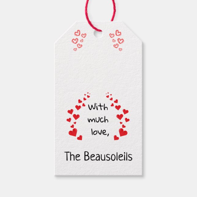 With Much Love Gift Tag (Can be Personalised) (Front)