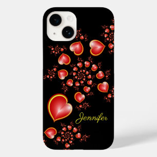 With much Love Red Yellow Hearts Fractal Art Name Case-Mate iPhone 14 Case