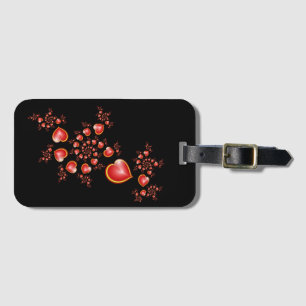 With much Love Red Yellow Modern Hearts Art Luggage Tag