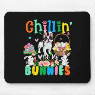 With My Bunnies Easter Day Bunnies French Bulldog Mouse Pad