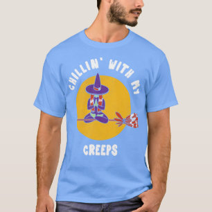 With My Creeps Halloween Witch Funny Party Tee Sca