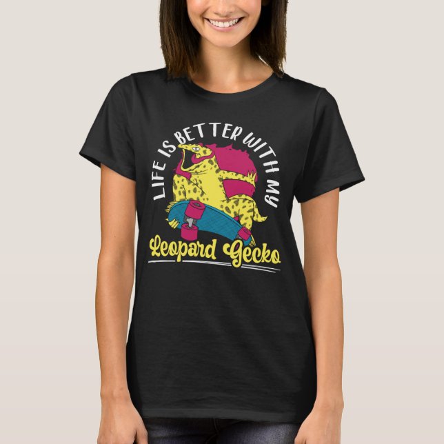 With My Leopard Gecko Reptile Lizard  1 T-Shirt (Front)