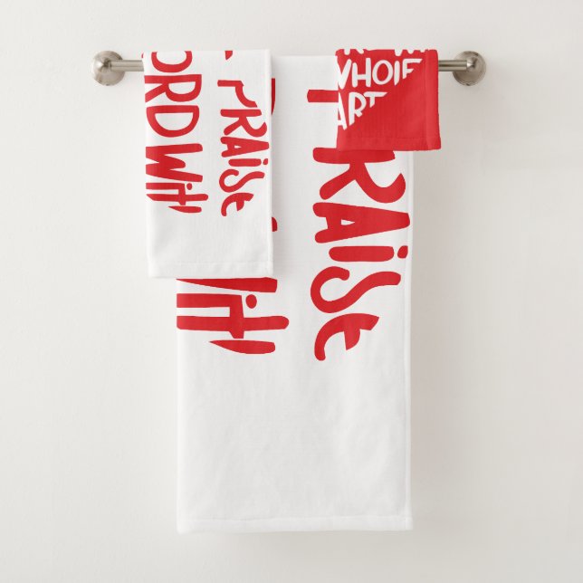 With my whole heart bath towel set (Insitu)