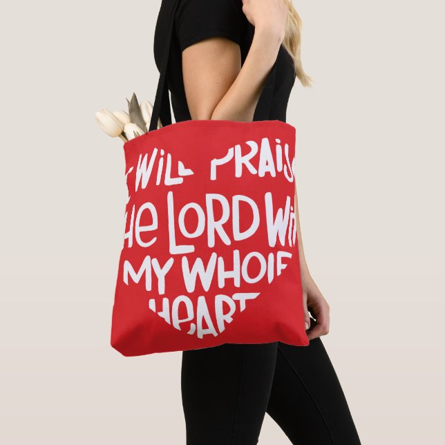 With my whole heart tote bag (Close Up)