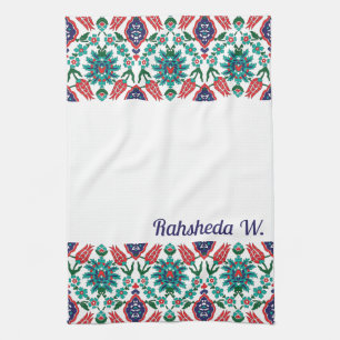With name 💙❤️💚 Beautiful Turkish tiles  Tea Towel