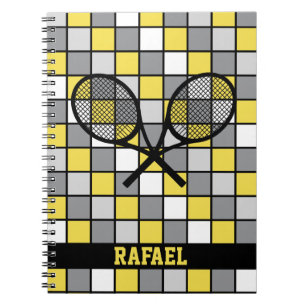 With name checked🎾tennis rackets  notebook