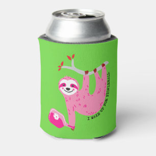 With name 🦥 Cute Pink pickleball sloths 🦥 Can Cooler