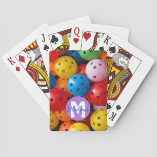 With name /  initial Colourful pickleballs playing Playing Cards