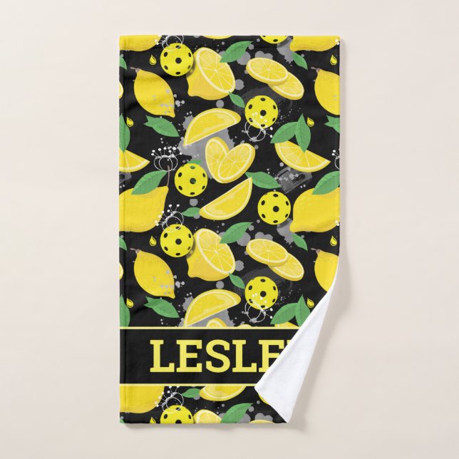 🍋With name🍋  lemon pickleball Hand Towel (Hand Towel)