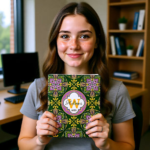 With name Olive and lavender Azulejos Planner