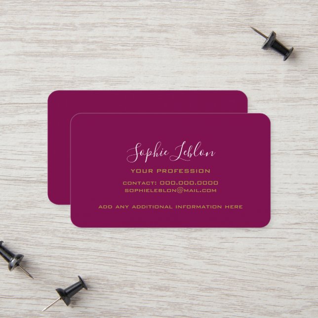 with name printed in handwritten style calling card (Front/Back In Situ)