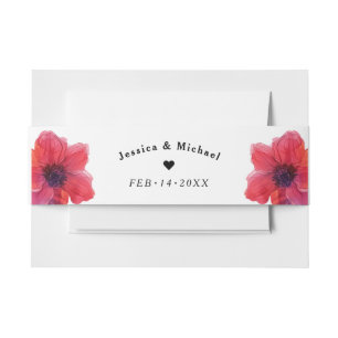 With names Anemone Dreamscape Wedding Invitation Belly Band