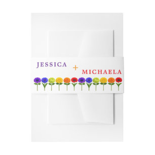 💍With names  Flourish Together Invitation Belly Band
