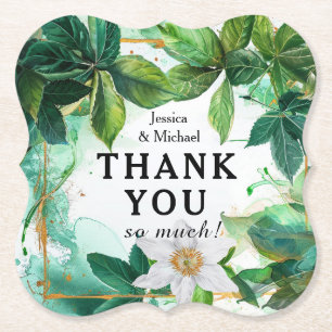 💍With names Thank You Passiflora Serenity  Paper Coaster