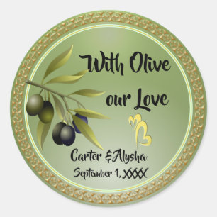 With Olive our Love Personalised Classic Round Sticker