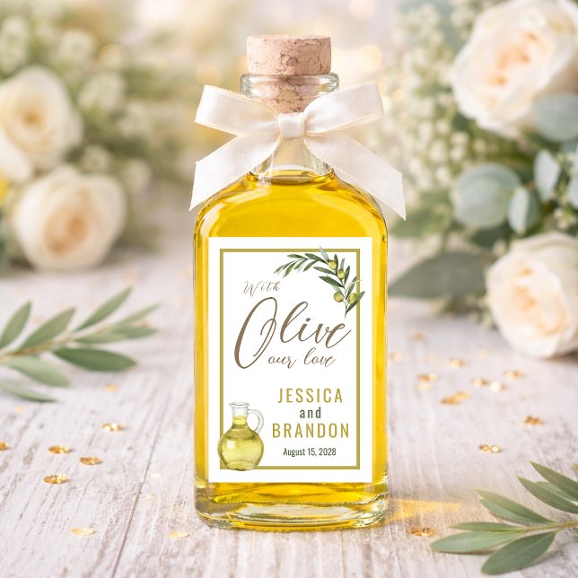 With Olive Our Love Wedding Bottle Label OL005tr (Creator Uploaded)