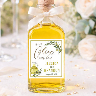 With Olive Our Love Wedding Bottle Label OL005wn