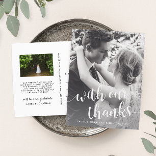 With Our Thanks Wedding Photo Thank You Postcard