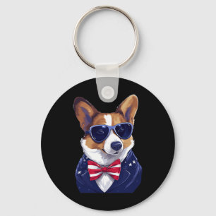 With Patriotic Usa Flag American Independence Day Key Ring