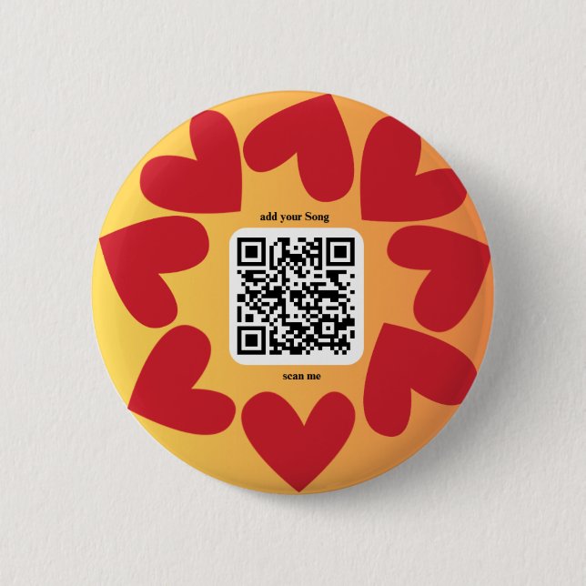 With personalized song by QR code 6 Cm Round Badge (Front)