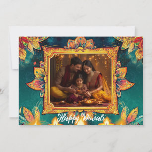 With Photo & custom text Diwali Glow & Grace card