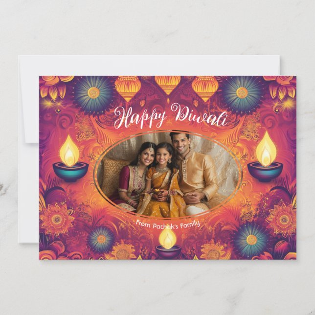 With Photo & custom text  Lotus Light card (Front)