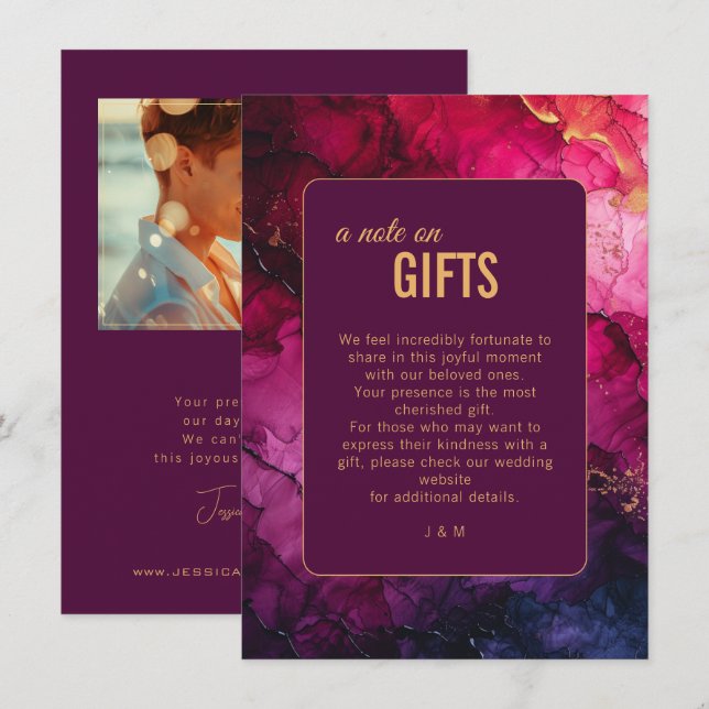 With Photo Gift Card Celestial Elegance Marble  (Front/Back)