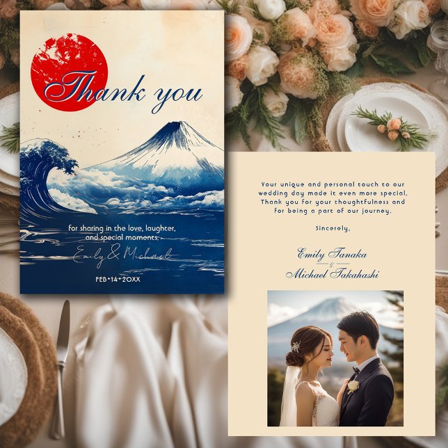 With photo Japonesque Harmony with Fuji Thank You Card (With photo Japonesque Harmony with Fuji Thank You Card)