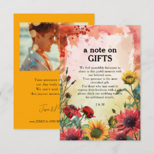🌻With photo note on Gifts 🌻 Sunny Petals Enclosure Card