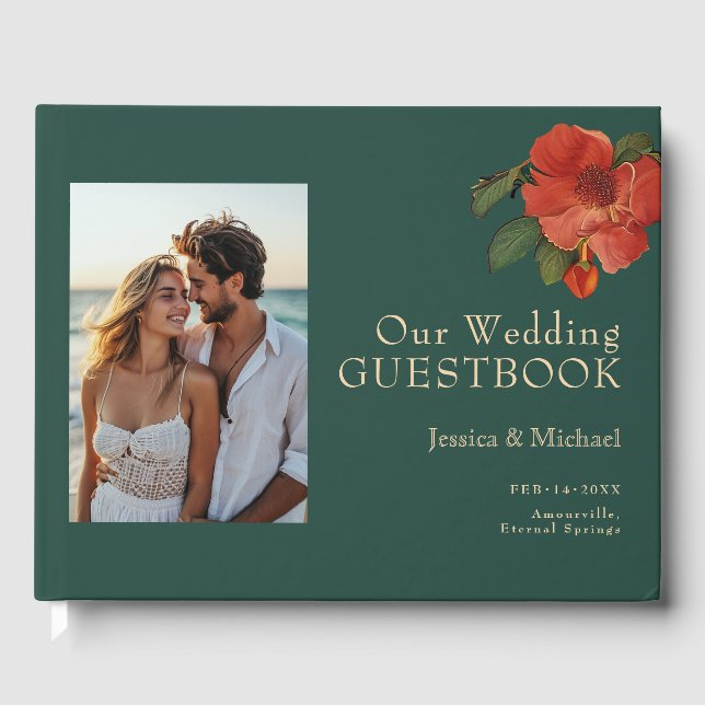 🌹 With photo Rose Romance: Art Nouveau Splendour Guest Book (Front)