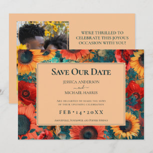 With photo🌻Sunflower and Poppy Reverie Save The Date