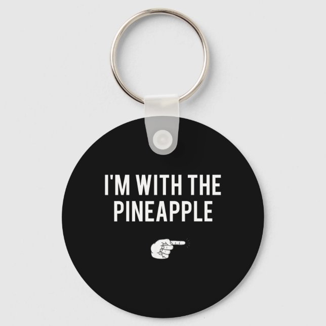 with Pineapple Halloween Costume Funny Couples Key Ring (Front)
