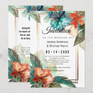 With poem at the back Hibiscus Serenade Paradise Invitation