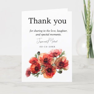 With poppies Scarlet Petal Serenade  Thank You Card