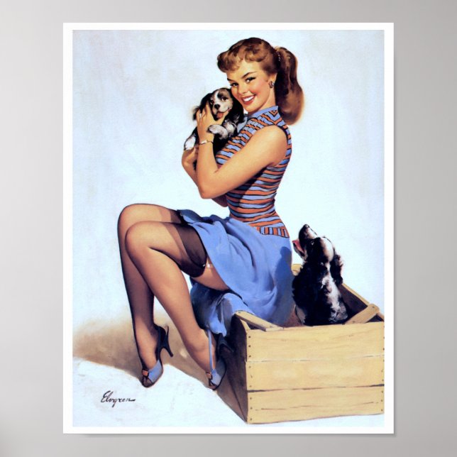 With Puppies Pin Up Poster (Front)