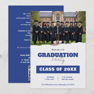 With QR code Class Year Photo Grad Party Invite