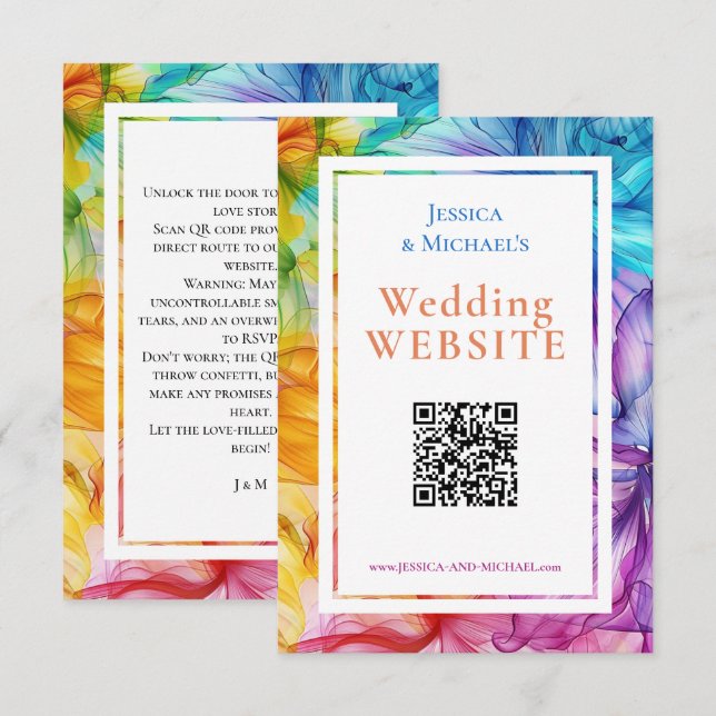 ❤️With QR + WebSite address Ethereal Bloom Enclosure Card (Front/Back)