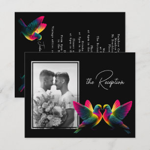🌈 With reception details Custom Photo Enclosure Card