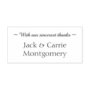 With Sincerest Thanks Personalised Self-inking Stamp