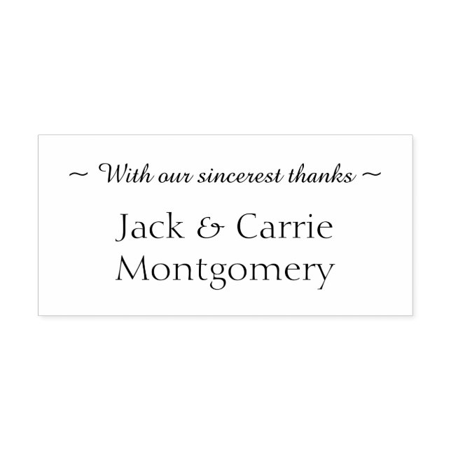 With Sincerest Thanks Personalised Self-inking Stamp (Design)