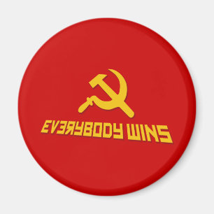 With Socialism Everybody Wins! Government Satire Magnet